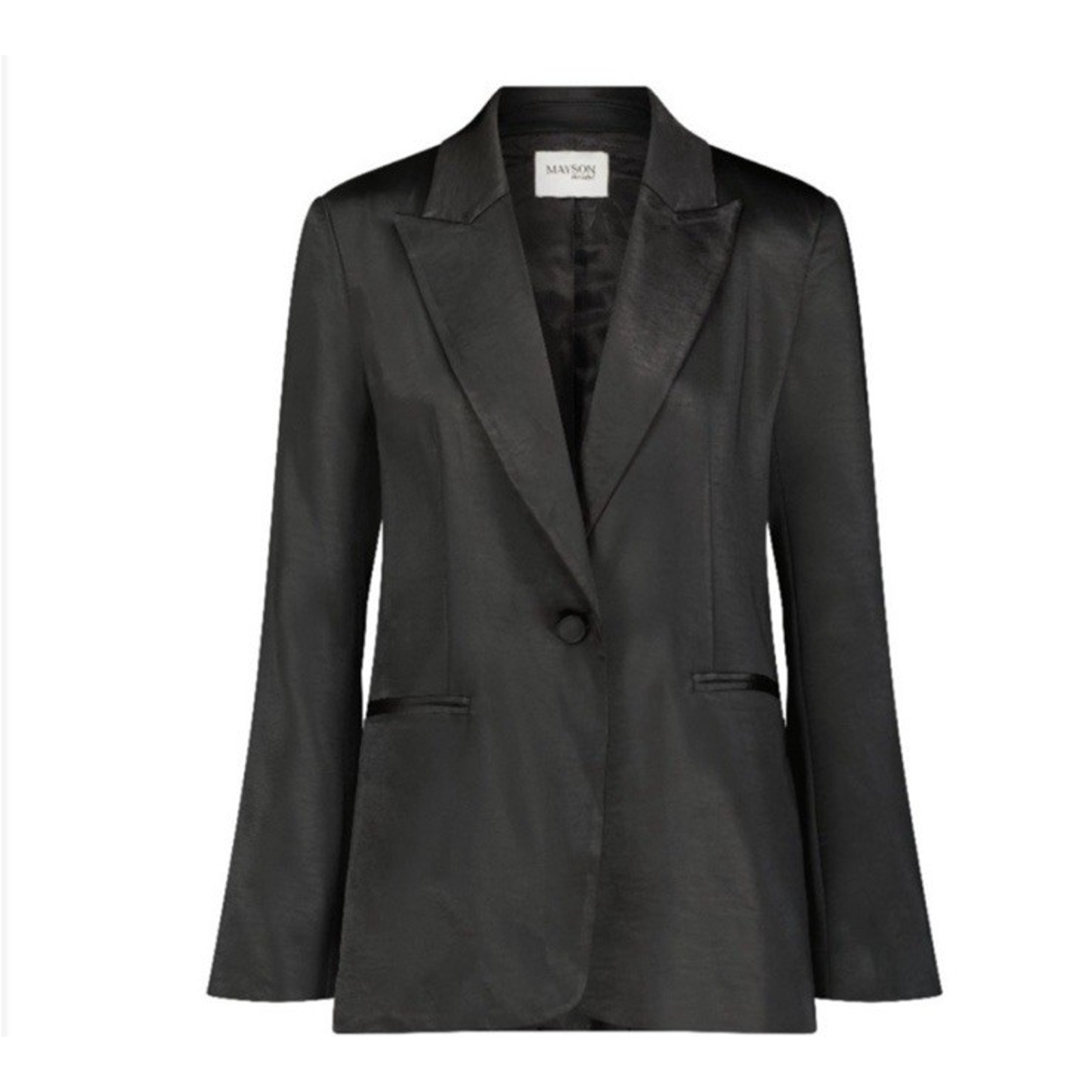 Nwt Mayson The Label Relaxed Satin Blazer Black S Formal Holiday Party Classic — image 5 of 8